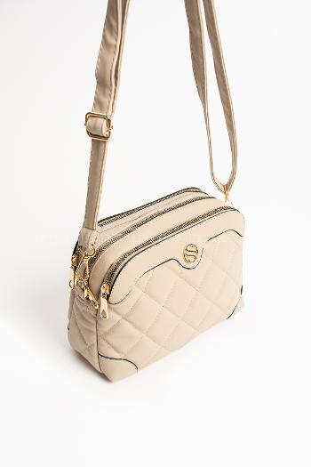 Lamelif Lamelif San Morris Çapraz Askılı Çok Bölmeli Omuz ve Çapraz Kapitone Kadın Çanta