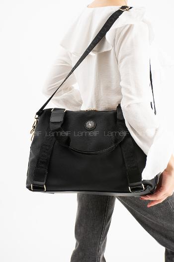 Black Buckle Skin Hand Bag Bag