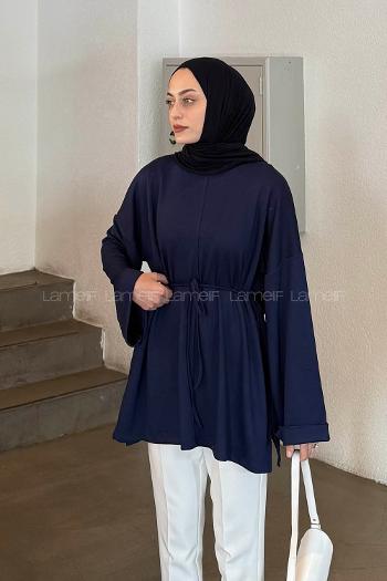 Lamelif Bağlama Detaylı Oysho Sweat Lacivert