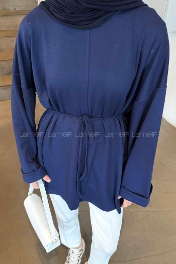 Lamelif Bağlama Detaylı Oysho Sweat Lacivert