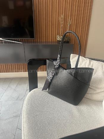 Fular Detaylı Yavrulu El   ve Omuz Çantası