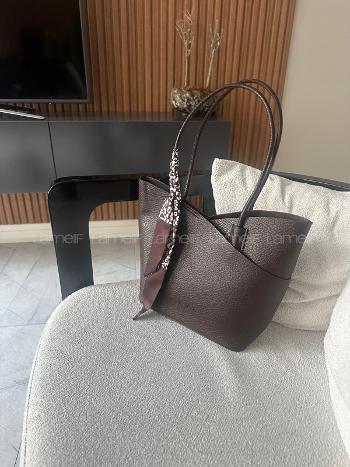 Fular Detaylı Yavrulu El   ve Omuz Çantası