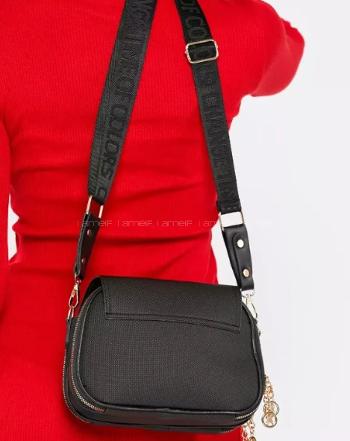 Black With Zipper Skin Hand Bag Bag