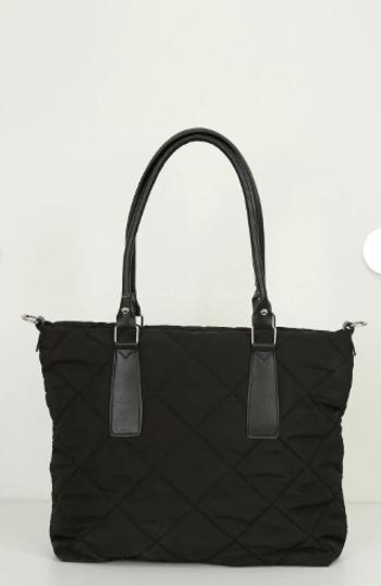 Lamelif Büyük Kapitoneli Yumuşak Dokulu Kadın Kol Çantası Siyah