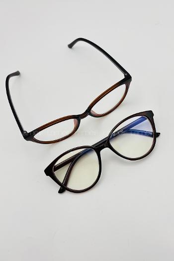 Lamelif Buny Acı Kahve Çerçeve Şeffaf İmaj Gözlük