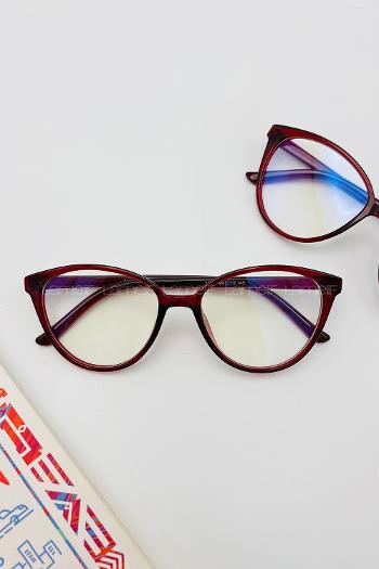 Lamelif Buny Bordo Çerçeve Şeffaf İmaj Gözlük