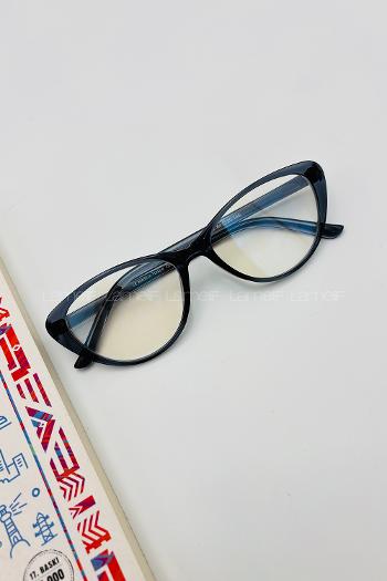 Lamelif Cat Eyes Füme Çerçeve Şeffaf Gözlük