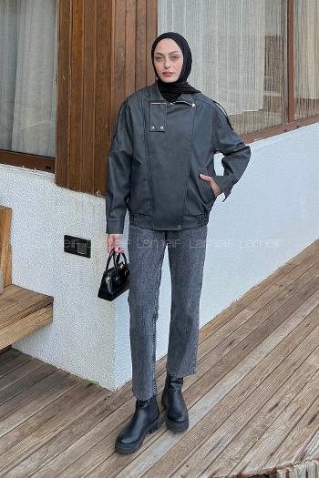 Anthracite Neckband Long Arm Coat