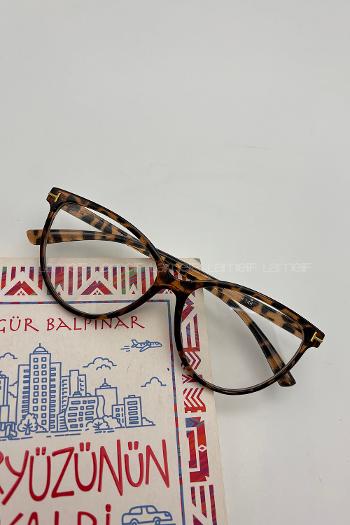 Lamelif Kedy Leopar Çerçeve Şeffaf Gözlük