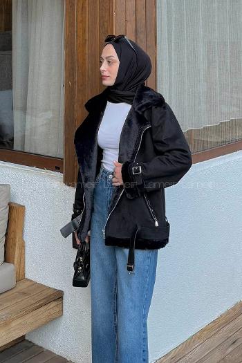 Black Normal Neck Long Arm Coat