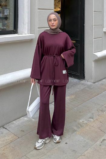 Lamelif Oysho Armalı İkili Takım Bordo