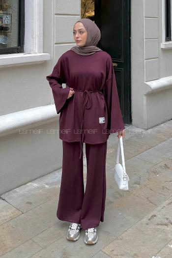 Lamelif Oysho Armalı İkili Takım Bordo