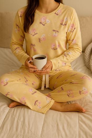 Lamelif  Tatlı Uykular Pijama Takımı Krem