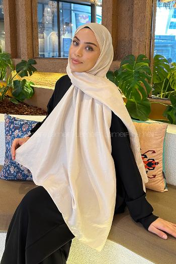 Ecru Viscose Fabric Straight Shawl