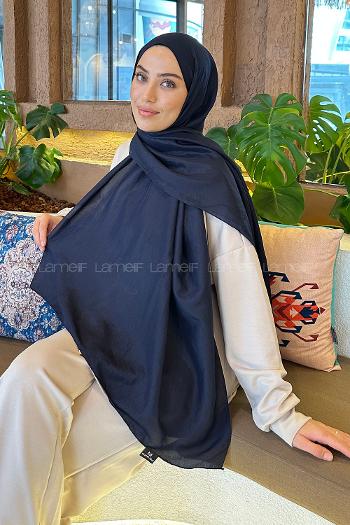 Navy Blue Viscose Fabric Straight Shawl