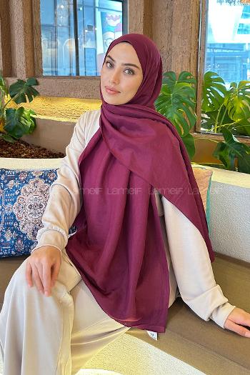 Lamelif Brisa Vual Şal Mürdüm