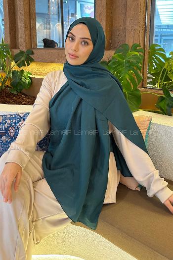 Lamelif Brisa Vual Şal Zümrüt Yeşili