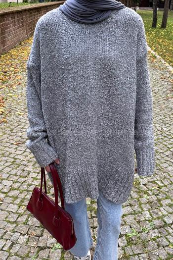 Lamelif Buklet Kazak Gri