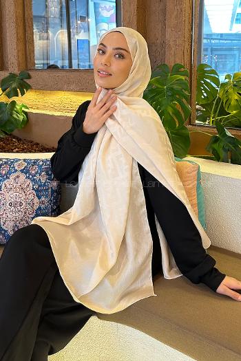 Lamelif F Desen Janjan Jakar Şal Bej