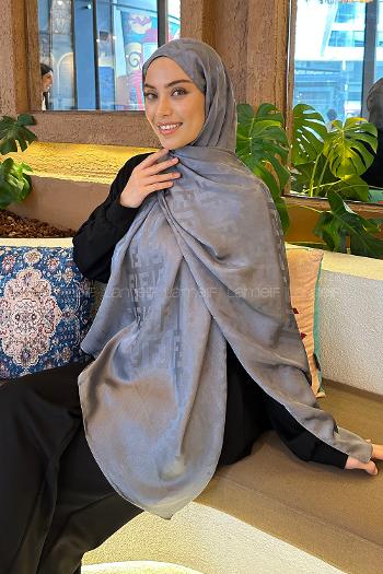 Lamelif F Desen Janjan Jakar Şal Füme