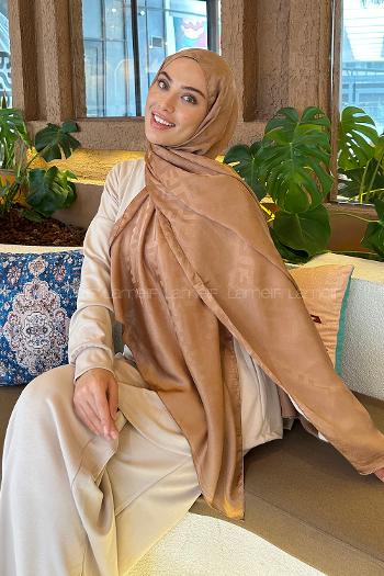 Lamelif F Desen Janjan Jakar Şal Sütlü Kahve