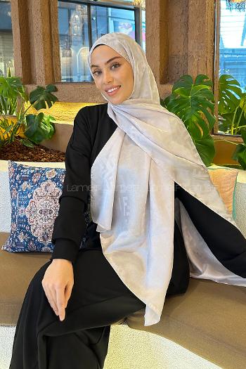 Lamelif F Desen Janjan Jakar Şal Taş Gri