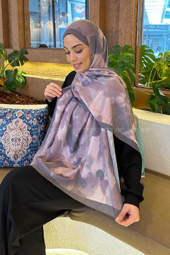 Lamelif Flora Garden Desen Bambu Şal Gül Kurusu