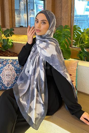 Indigo Cotton Fabric Flowering Shawl