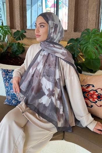 Lamelif Flora Garden Desen Bambu Şal Toprak