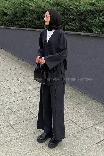 Smoked V Neck Long Arm Denim Regular Trousers Denim Suit