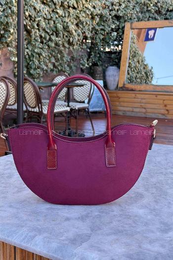 Lamelif Fora Süet Model Kadın Çapraz Çantası