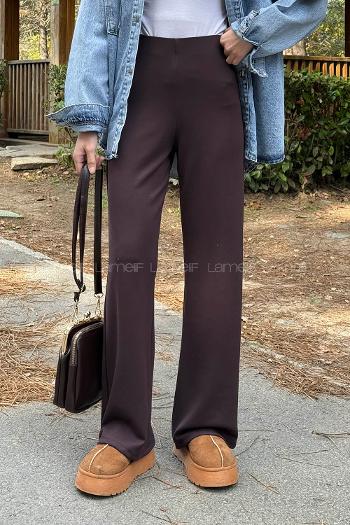 Bitter Brown Regular Trousers Elastic Waist Regular Cut Bottom Tracksuit