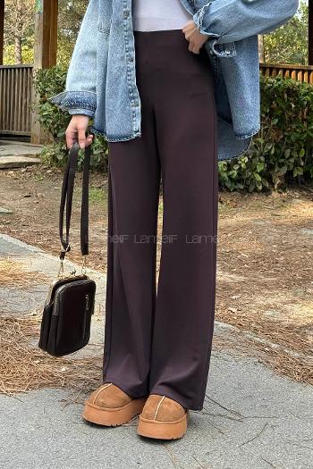 Bitter Brown Regular Trousers Elastic Waist Regular Cut Bottom Tracksuit