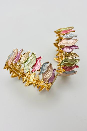 Multicolored Belted Gold Straight Wristband