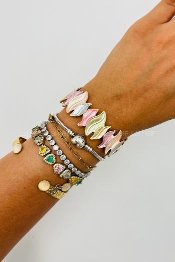 Multicolored Belted Gold Straight Wristband