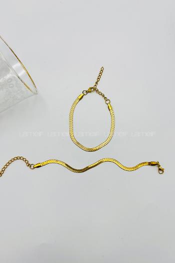 Gold Belted Gold Straight Wristband