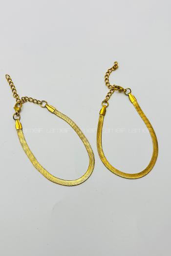 Gold Belted Gold Straight Wristband