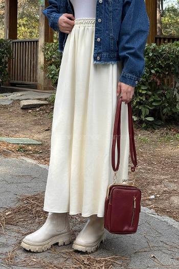 Lamelif Oysho Tesettür Etek Krem