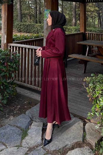 Lamelif Ceketi Yandan Bağlamalı İkili Takım Bordo