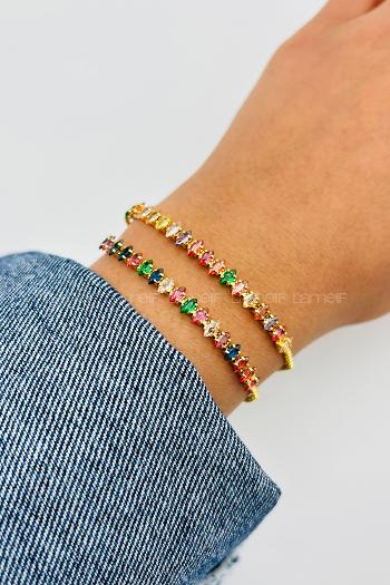 Very Colorful-en Belted Gold Straight Wristband