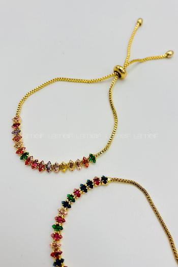 Very Colorful-en Belted Gold Straight Wristband