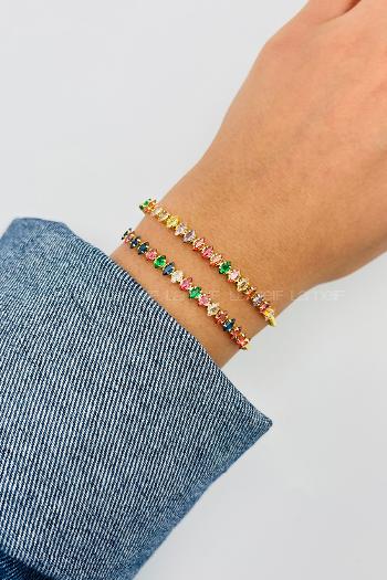 Very Colorful-en Belted Gold Straight Wristband