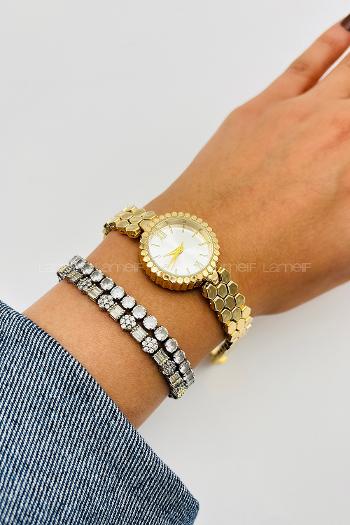 Lamelif Gold Metal Kordon Kol Saati