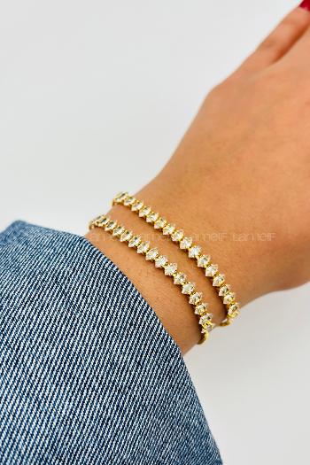 Gold Belted Gold Straight Wristband