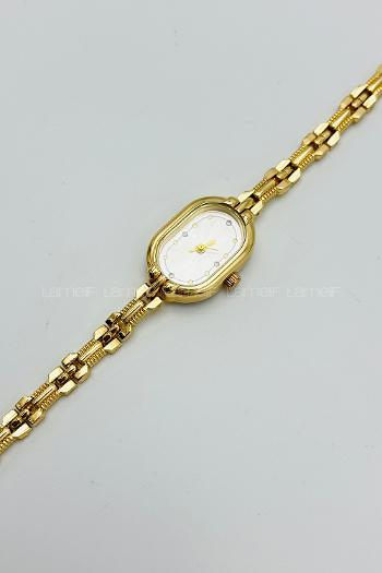 Lamelif Gold Vintage Metal Kordon Kol Saati