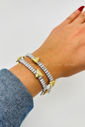 Gold-1 Belted Gold Straight Wristband