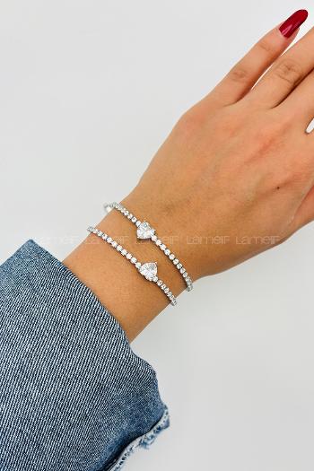 Silver-3 Belted Gold Straight Wristband