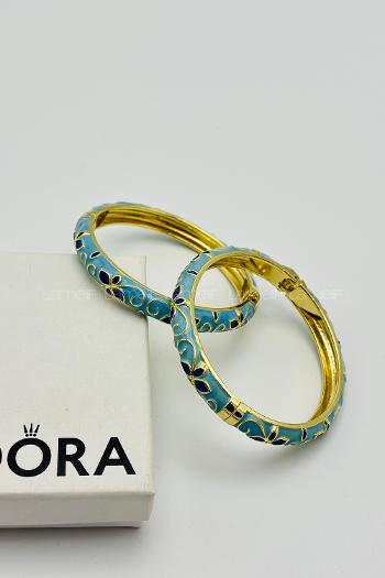 Blue Belted Gold Straight Wristband