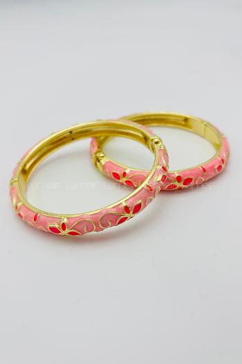 Pink Belted Gold Straight Wristband