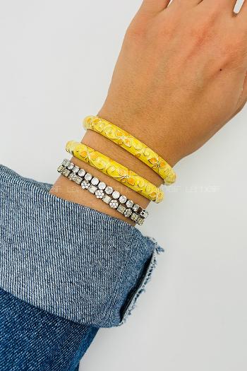 Yellow Belted Gold Straight Wristband